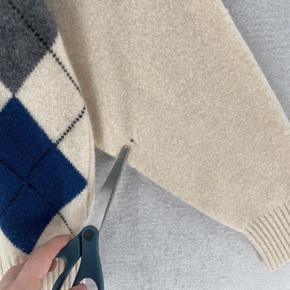 VTG RR Casuals Sweater Mens XL Brown Blue Green Argyle 100% Lambs Wool - Picture 7 of 12